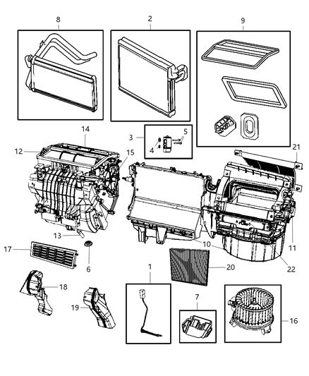 2012 Dodge Caliber A/C & Heater Unit Diagram