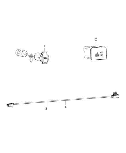 2018 Ram 3500 Cab Chassis U Connect Media & Charging Center Diagram