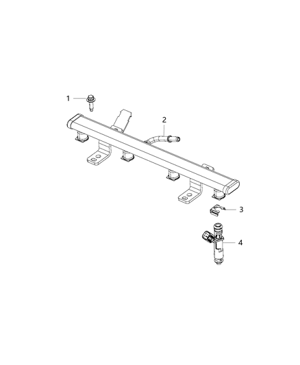 2021 Jeep Cherokee Fuel Rail & Injectors Diagram 1