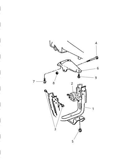 2001 Dodge Ram Van Engine Mounting, Rear Diagram 1