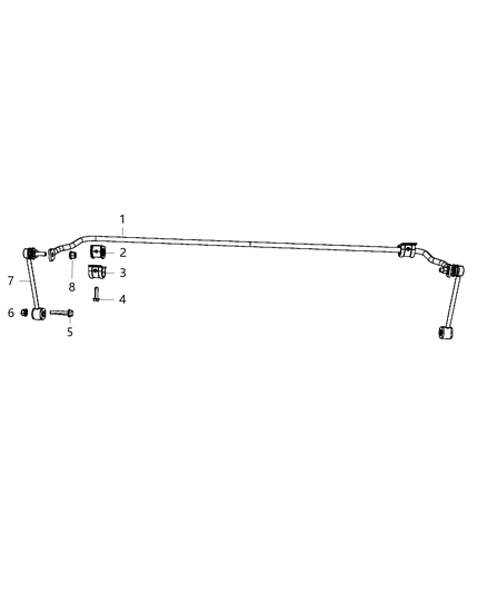 2012 Jeep Wrangler Stabilizer Bar - Rear Diagram