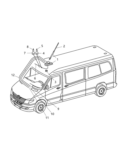 2009 Dodge Sprinter 3500 Antenna-Antenna Diagram for 68013421AA