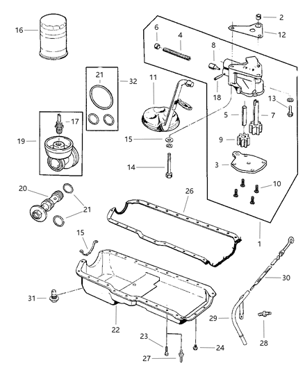 1997 Jeep Grand Cherokee Engine Oiling Diagram 1