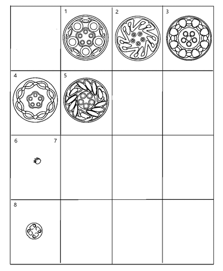 1997 Dodge Neon Wheel Cover 14" Diagram for 4472591