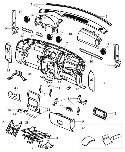 2005 Jeep Liberty Cover-Instrument Panel Diagram for 5GD54XDHAD