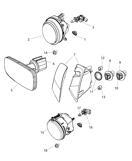 2011 Jeep Compass Lamps, Front Diagram