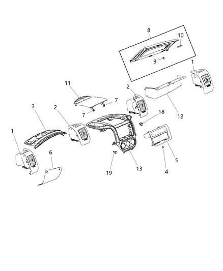 2015 Ram ProMaster 2500 Instrument Panel Trim Diagram 2