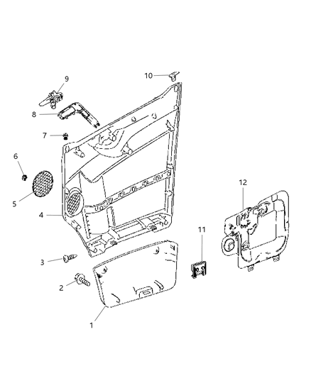 2008 Dodge Sprinter 3500 Panel-Front Door Trim Diagram for 1HE40XDVAA