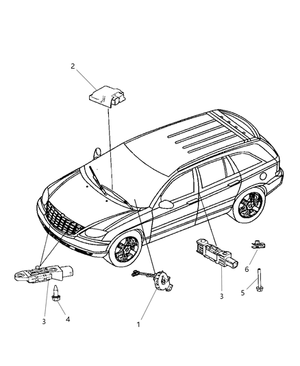 2008 Chrysler Pacifica OCCUPANT Restraint Module Diagram for 56054045AA