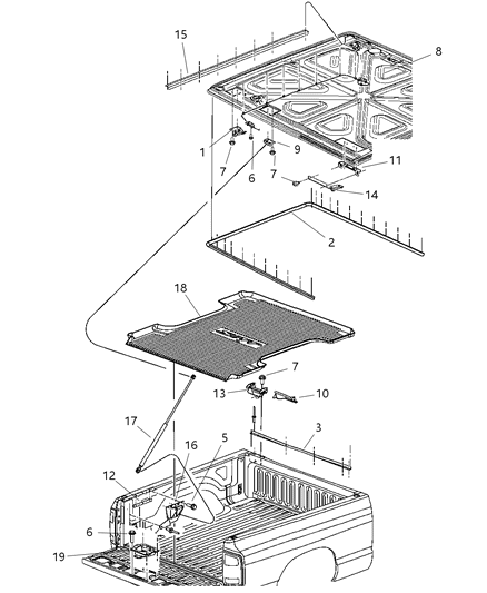 2007 Dodge Ram 1500 Tonneau Cover, Hard Diagram