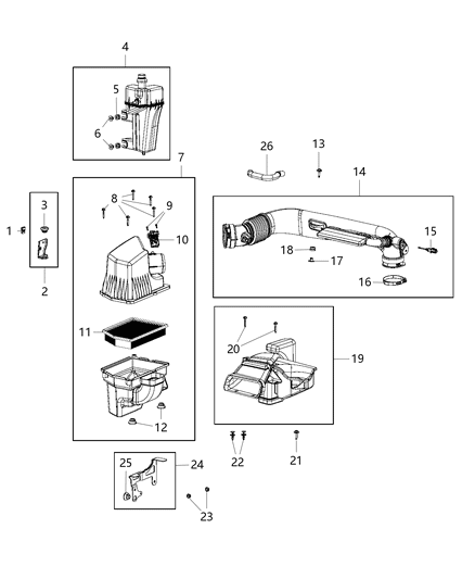 2014 Jeep Cherokee Sensor-Mass AIRFLOW Diagram for 68144197AA