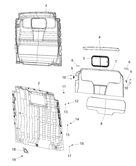 2021 Ram ProMaster 1500 Complete Aperture Panel Diagram 5