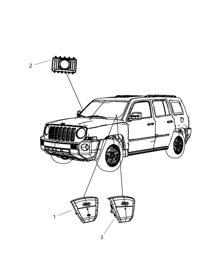 2009 Jeep Compass Air Bags Front Diagram