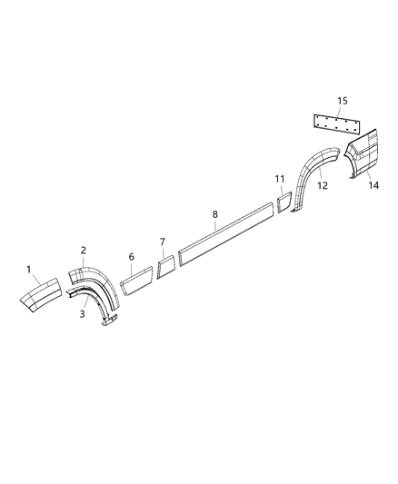 2018 Ram ProMaster 1500 Molding-Quarter Wheel Opening Diagram for 5RM70LAHAB