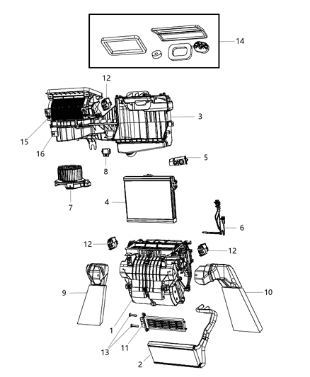 2011 Jeep Wrangler A/C & Heater Unit Diagram 2