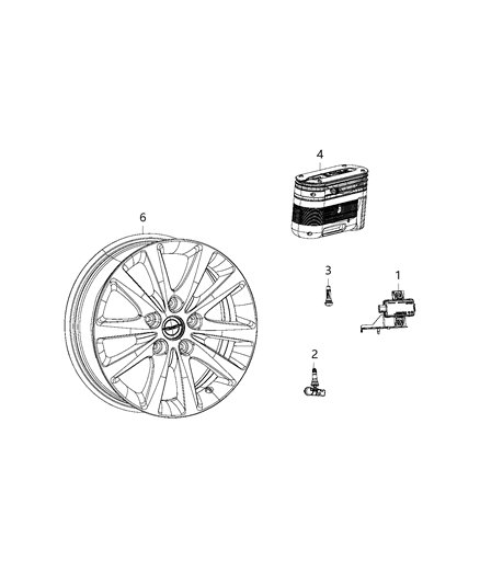 2016 Chrysler Town & Country Sensors, Tire Air Pressure Diagram