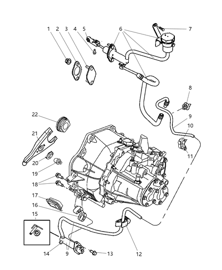 2003 Dodge Neon Bracket-Clutch Slave Cylinder Diagram for 4670237