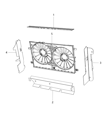 2014 Chrysler 200 Radiator Seals, Shields, & Baffles Diagram