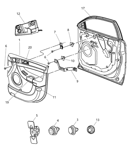 2005 Chrysler Pacifica Bracket-Cable Diagram for 50010089AA