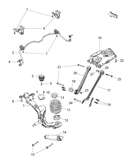 2020 Ram ProMaster City Suspension - Rear Diagram