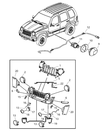 2006 Jeep Liberty Fog Lamp Diagram for 55156923AD