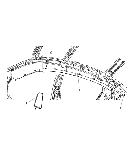 2010 Dodge Avenger Side Curtain Air Bag Diagram for 55351260AH