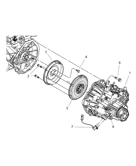 2004 Chrysler PT Cruiser Transaxle Assembly & Mounting Diagram 1