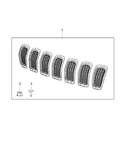 2021 Jeep Cherokee Grille-Radiator Diagram for 6FM74SZ0AB