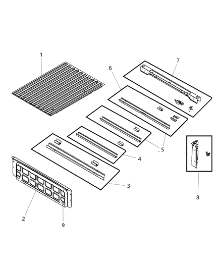 2014 Ram 1500 Pick-Up Box Crossmembers, Reinforcements Diagram 2