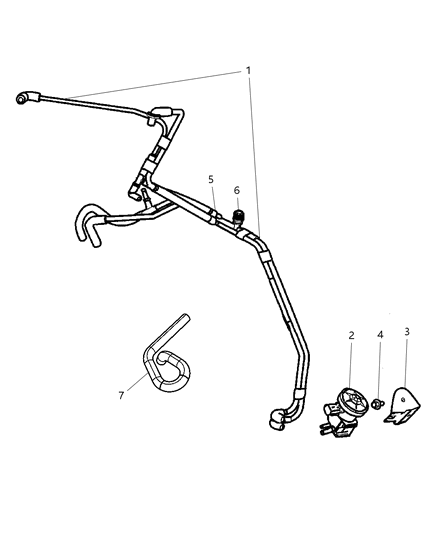 2006 Chrysler PT Cruiser Emission Control Vacuum Harness Diagram 2