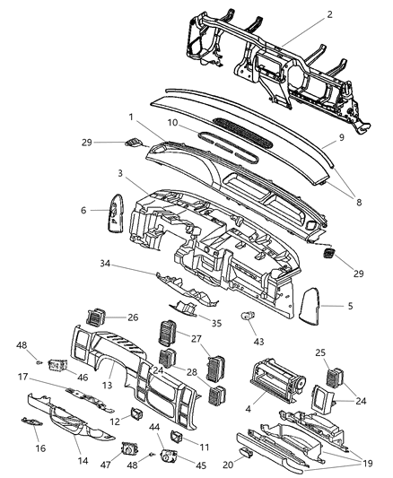 2002 Dodge Dakota Handle-Parking Brake Diagram for UH10WL8AB