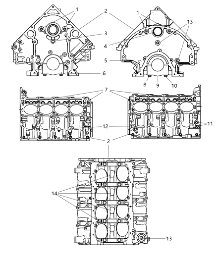 2011 Ram 3500 Engine Cylinder Block And Hardware Diagram 1