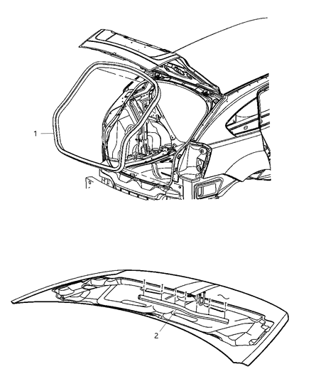 2009 Dodge Caliber Weatherstrips - Liftgate Diagram