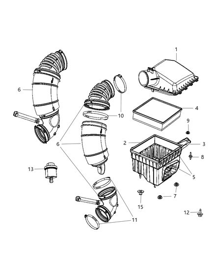 2008 Dodge Ram 3500 Cover-Air Cleaner Diagram for 53034070AE