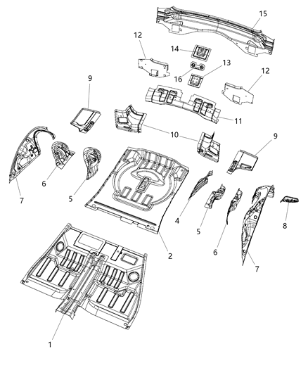 2018 Jeep Grand Cherokee REINFMNT-Shock ABSORBER Diagram for 68039048AB