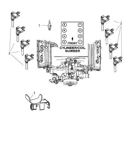 2006 Jeep Commander Spark Plugs & Coil Diagram 1