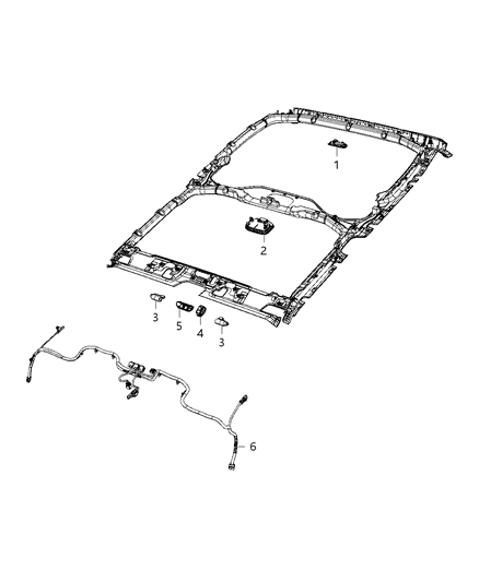 2019 Jeep Wrangler Lamp-Dome Diagram for 6CD43TX7AG