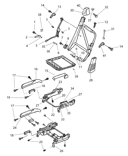 1999 Chrysler Sebring Seat Belt Bezel Diagram for QM051JK