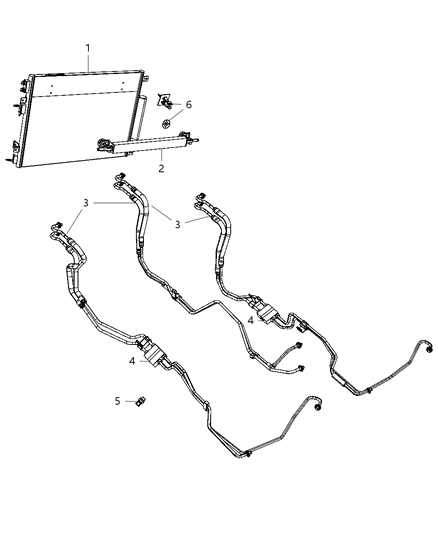 2009 Dodge Charger Transmission Oil Cooler & Lines Diagram