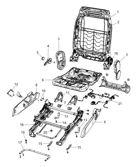 2008 Jeep Compass Shield-Fold Flat Diagram for 1DQ471D5AA