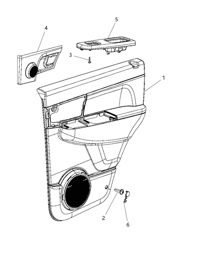 2008 Jeep Liberty Bezel-Door Trim Panel Diagram for 1DR85DKAAC