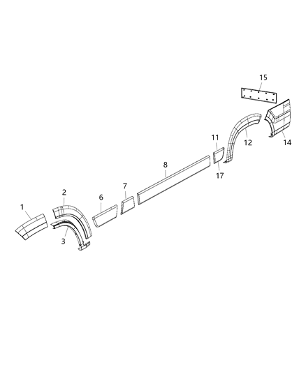 2020 Ram ProMaster 2500 Molding-Side SILL Diagram for 1ZT37JXWAB