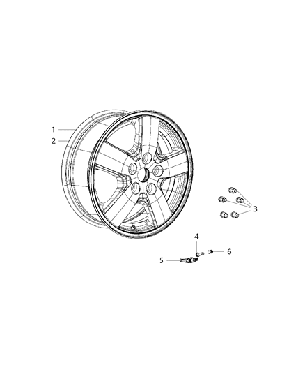 2007 Dodge Nitro Wheels & Hardware Diagram