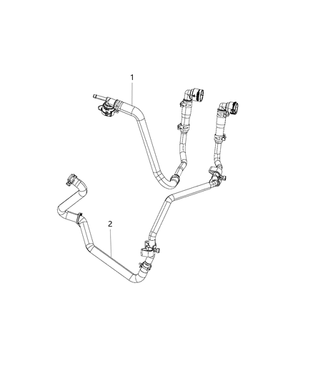 2021 Jeep Wrangler HOSE/TUBE-Heater Return Diagram for 68280783AE