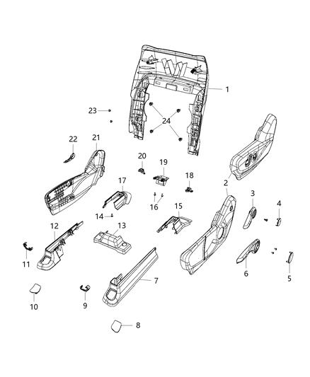 2017 Chrysler Pacifica Cover-Seat Track Diagram for 5RT19PL5AB