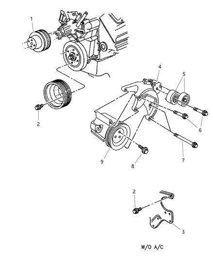 2002 Dodge Ram 3500 Drive Pulleys Diagram 1