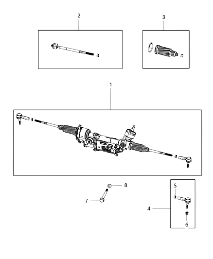 2017 Ram 1500 Gear-Rack And Pinion Diagram for 68242958AG