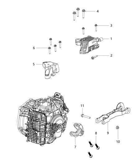 2020 Jeep Cherokee Bracket-Transmission Mount Diagram for 68363284AB