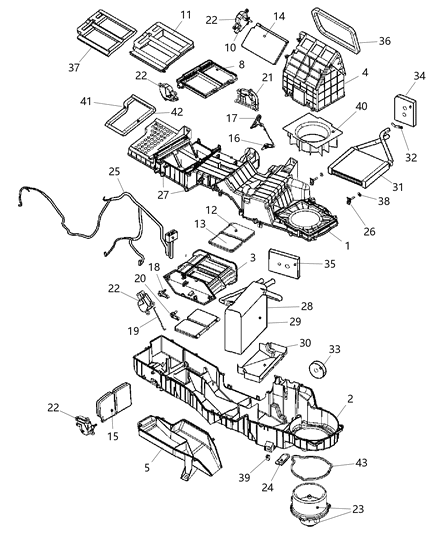 2006 Dodge Ram 3500 Air Conditioner & Heater Unit Diagram 1