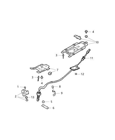 2018 Jeep Compass Transmission Gearshift Control Cable Diagram for 68260501AA